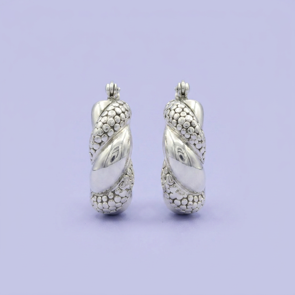Arracada de Plata .925 con Escamas Entrelazadas mod. 2292