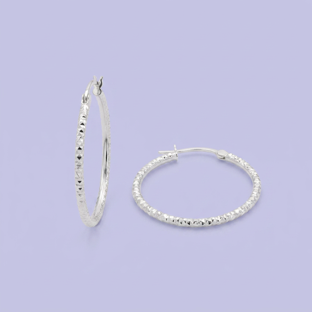 Arracada de Plata .925 Diseño Diamantado Especial Brillante mod. 2943