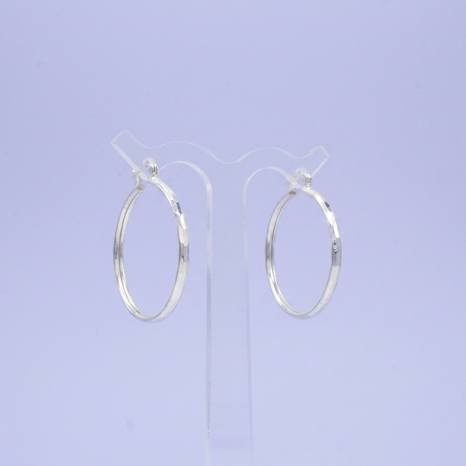 Arracada de Plata .925 Diseño Facetado Ancho Pequeño mod. 2781