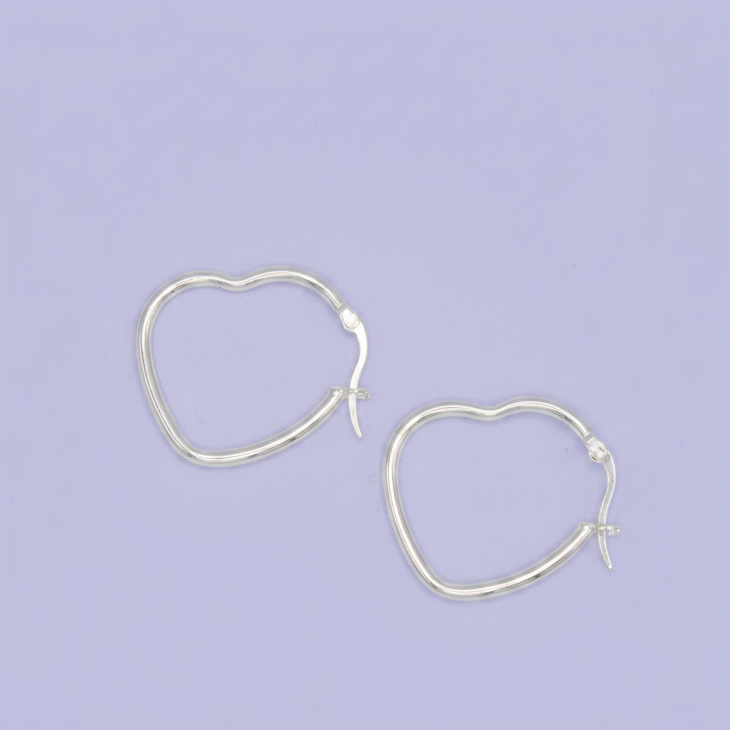Arracada de Plata .925 Diseño de Corazón Eterno mod. 2624