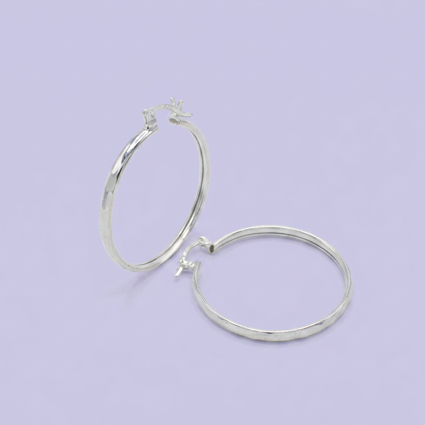 Arracada de Plata .925 Diseño Facetado Ancho Pequeño mod. 2781