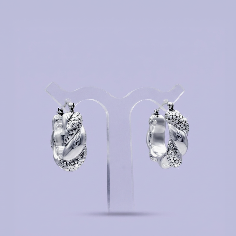 Arracada de Plata .925 con Escamas Entrelazadas mod. 2292