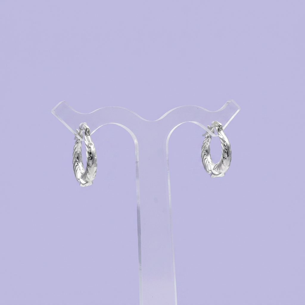 Arracada de Plata .925 con Diseño de Trenza Lisa mod. 2295