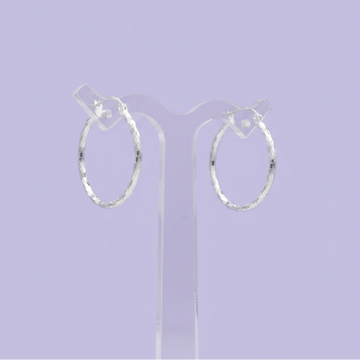 Arracada de Plata .925 Diseño con Diamantado Disco Mediano Estilo Hueco mod. 2939
