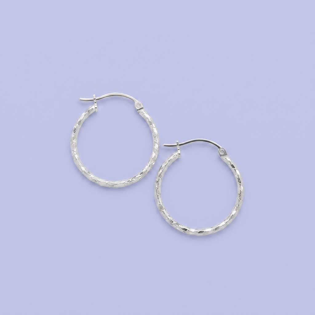 Arracada de Plata .925 Diseño Espiral Brillante Estilo Hueco mod. 2934