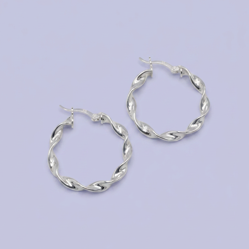 Arracada de Plata .925 Espirales Lisos mod. 2835