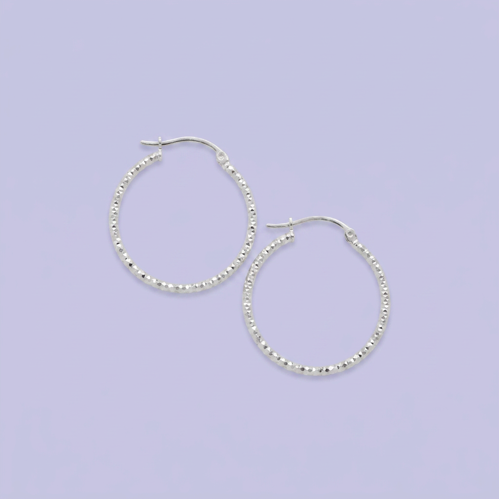 Arracada de Plata .925 Diseño Diamantado Especial Brillante mod. 2943