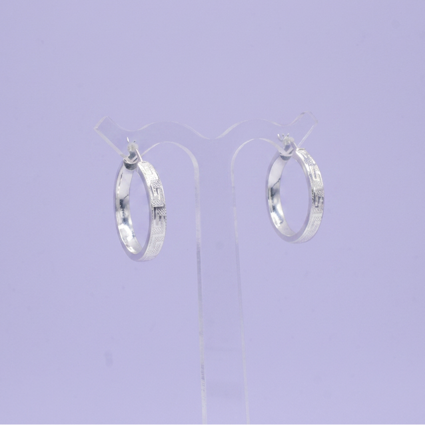 Arracada de Plata .925 Chica con Grecas mod. 2831