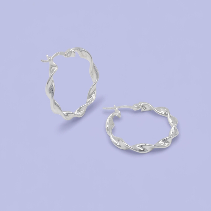 Arracada de Plata .925 Espirales Lisos mod. 2835