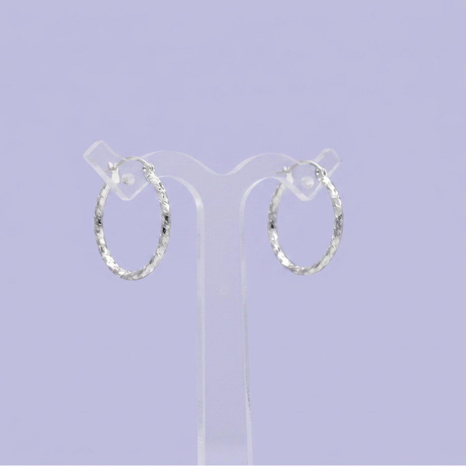Arracada de Plata .925 Diseño Espiral Brillante Estilo Hueco mod. 2934