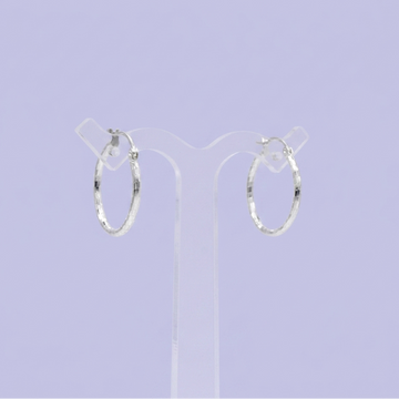 Arracada de Plata .925 Estilo Hueco con Diseño Diamantado Disco mod. 2932