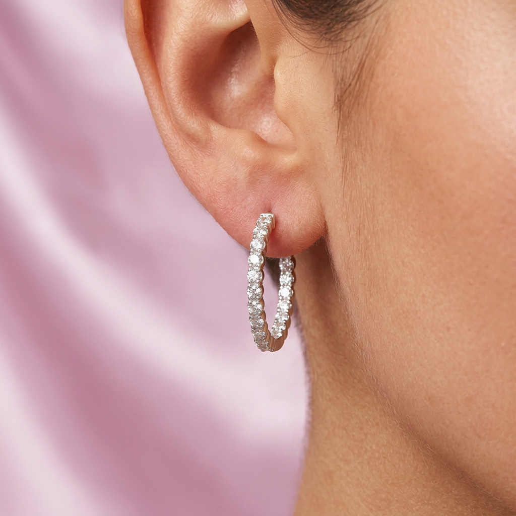 Arracada de Plata .925 Burbujas con Finas Zirconias mod. 2298