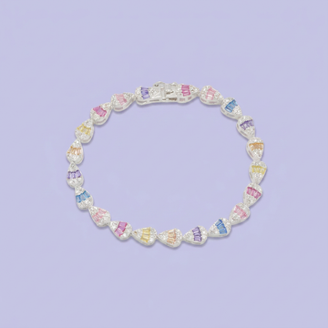 Pulsera de Plata .925 Diseño de Gotas de colores mod. 2673