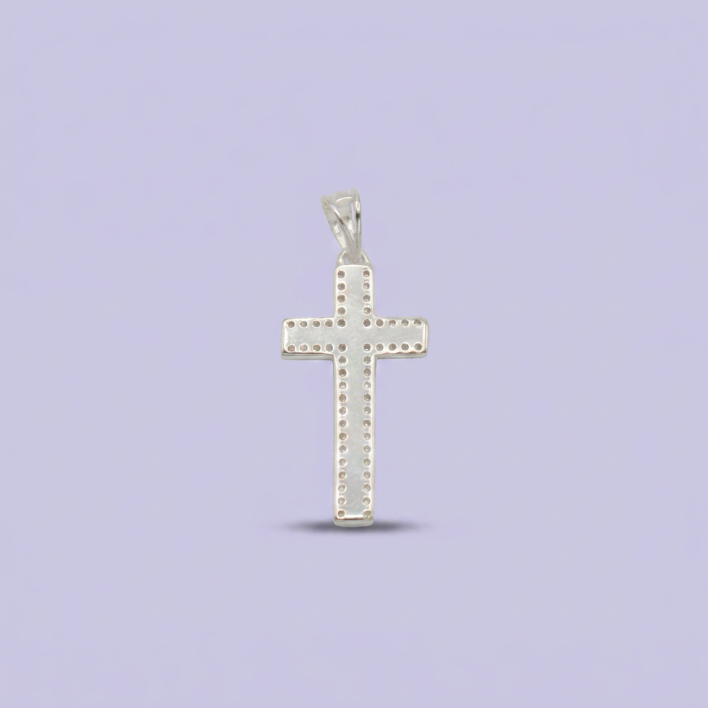 Dije de Plata .925 Cruz con Zirconias Finas mod. 2686