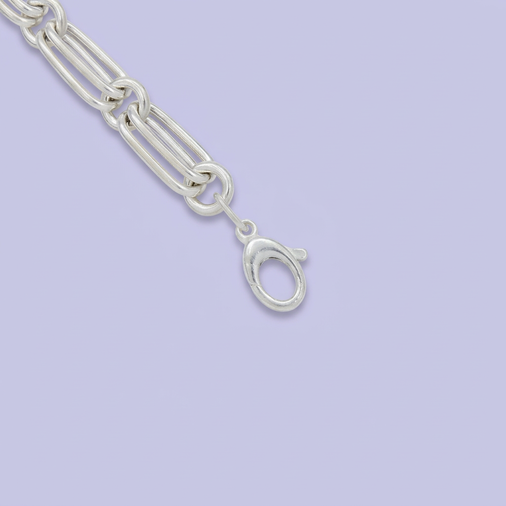 Pulsera de Plata .925 con Doble Argolla Ovalada mod. 2288