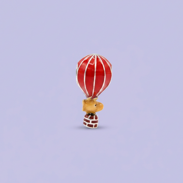 Dije de Plata .925 Estilo Charm con Diseño de Globo Aerostático Rojo mod. 2907