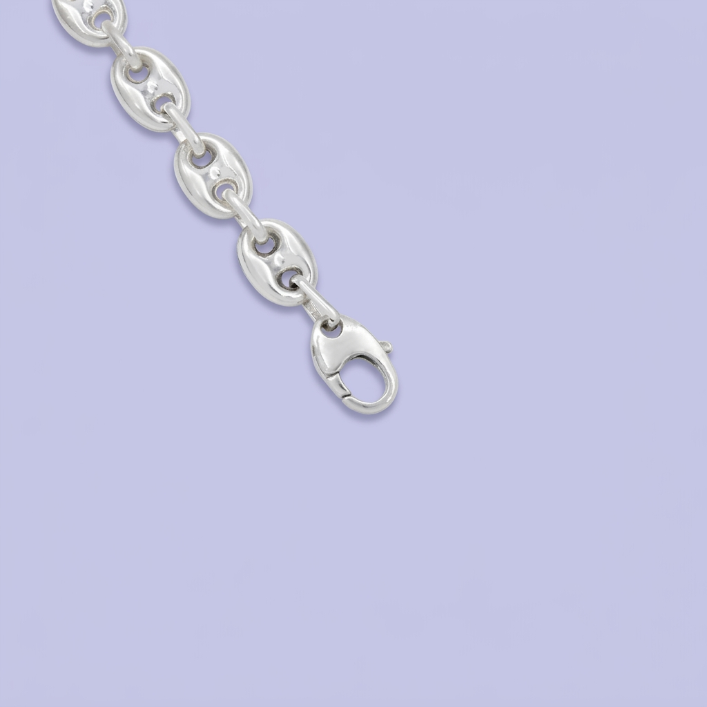 Pulsera de Plata .925 Eslabón Inflado "Grano de Café" mod. 2283