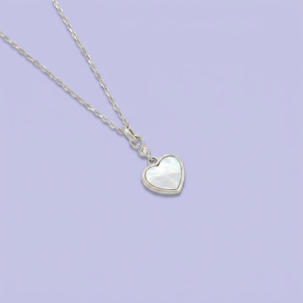 Gargantilla de Plata .925 Corazón de Madre Perla mod. 2439