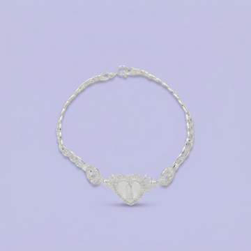 Pulsera de Plata .925  Virgen de Guadalupe con Diseño de flores y Zirconia mod. 2734