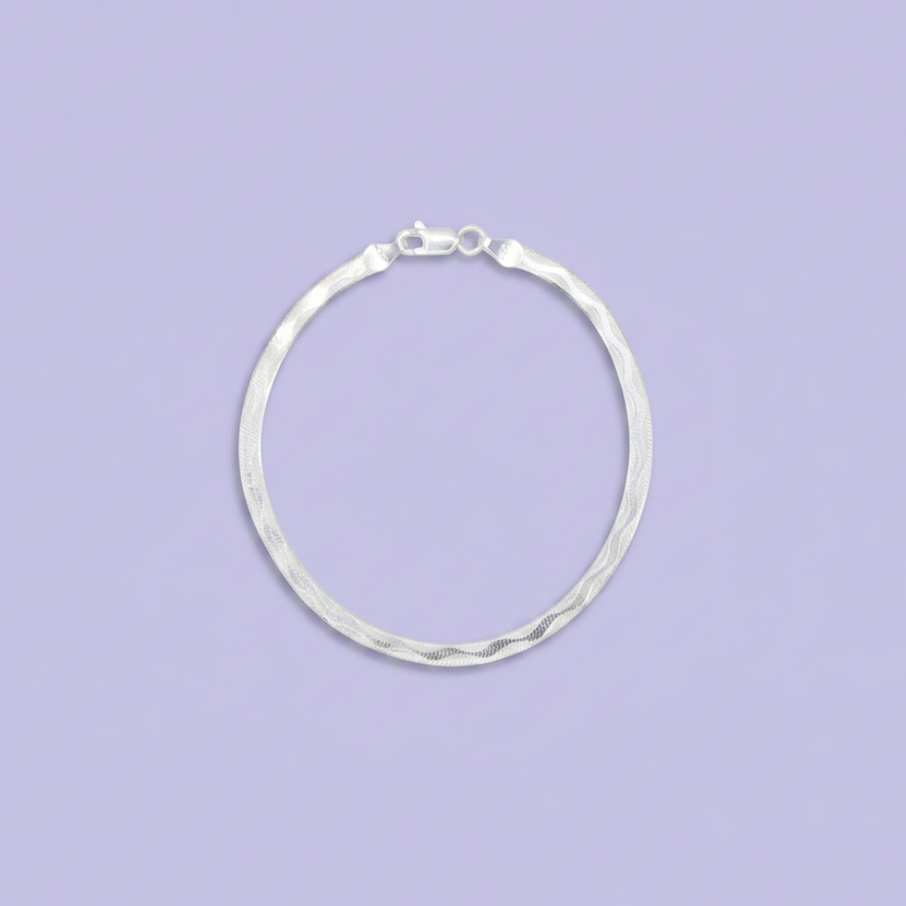 Pulsera de Plata .925 Diseño Tipo Serpiente Plana mod. 2817