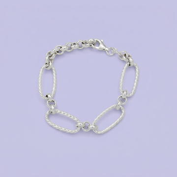 Pulsera de Plata .925 Argollas con Textura de Espiral mod. 2287