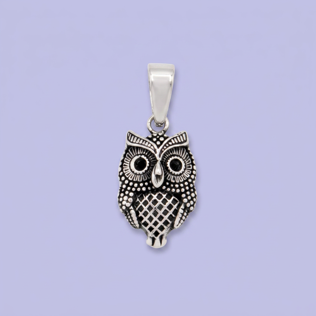 Dije de Plata .925 Búho Pavonado de la Sabiduría mod. 2861