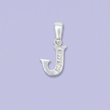 Dije de Plata .925 Letra J Decorada con Zirconias mod. 2238