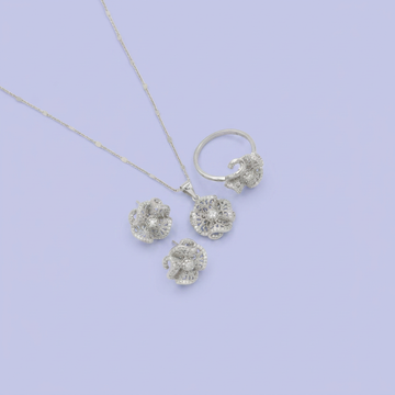 Coordinado de Plata .925 Floreria Pavé mod. 2771