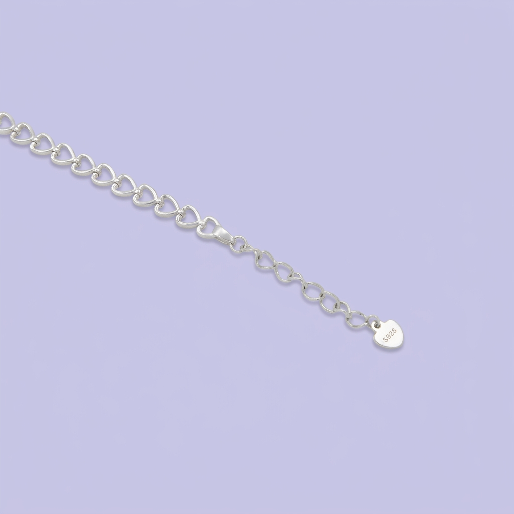 Pulsera de Plata .925  Virgen de Guadalupe con Diseño de Corazón y Zirconia mod. 2735