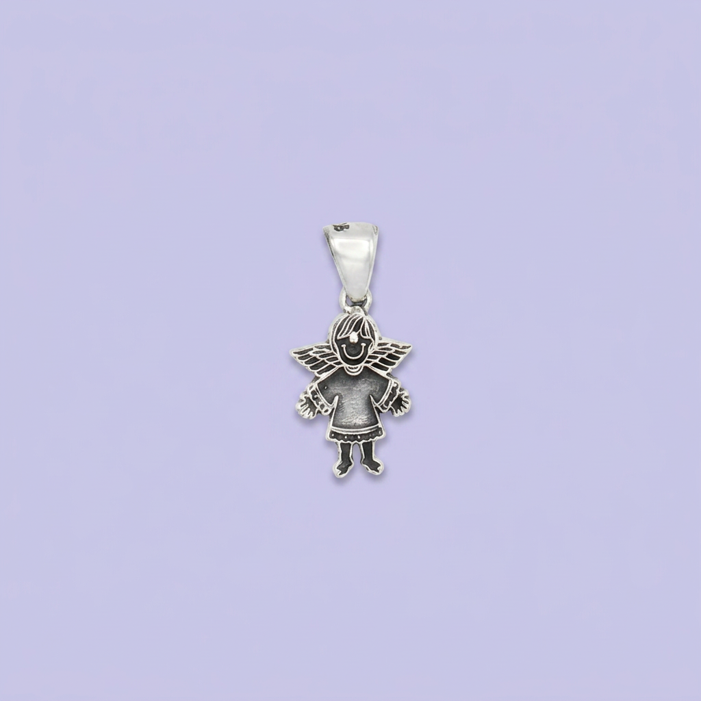 Dije de Plata .925 Angelito con Pavonado Especial mod. 2553