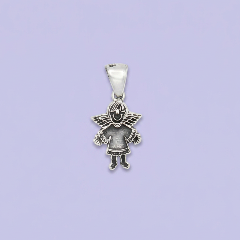 Dije de Plata .925 Angelito con Pavonado Especial mod. 2553