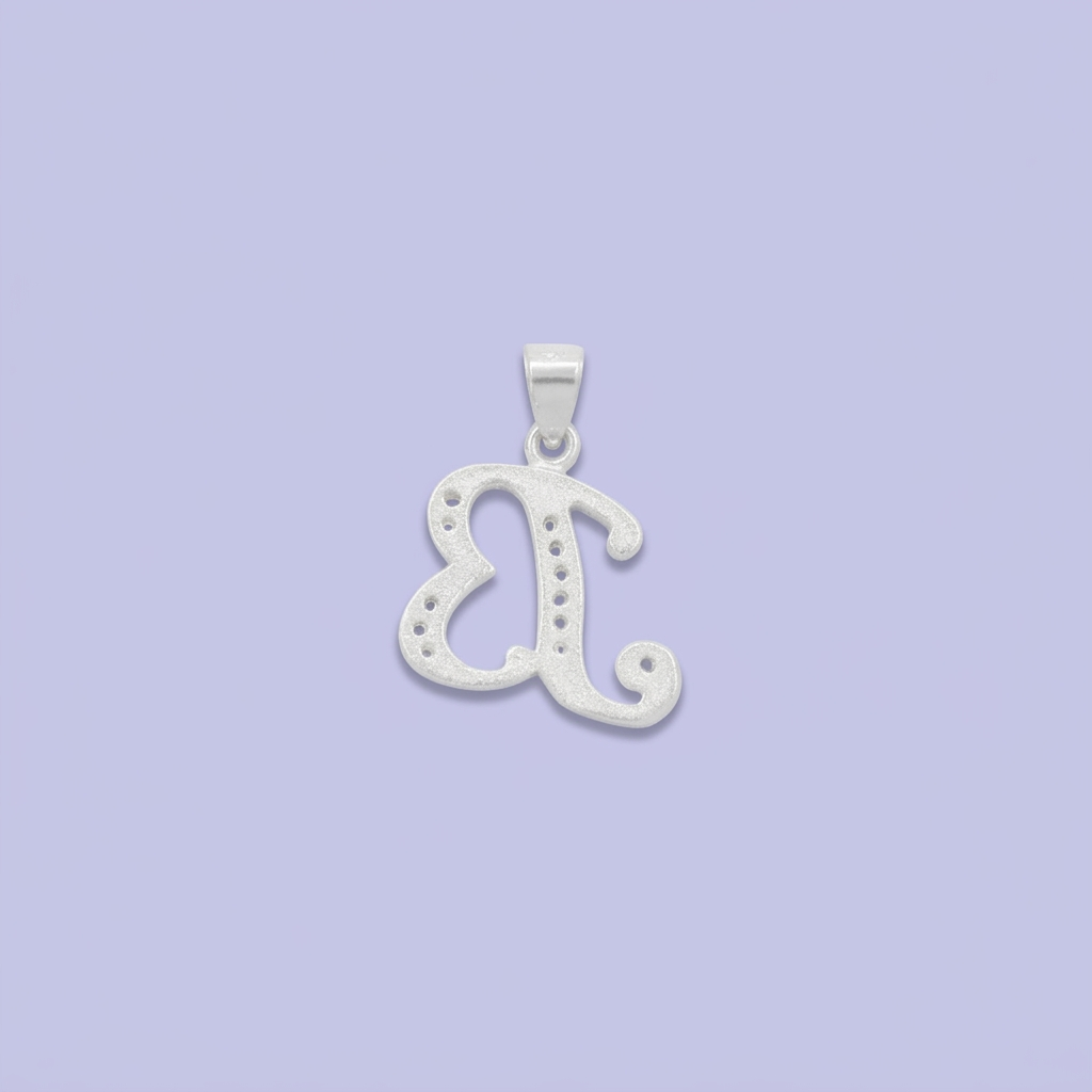 Dije de Plata .925 Letra B Cursiva con Zirconias mod. 2232