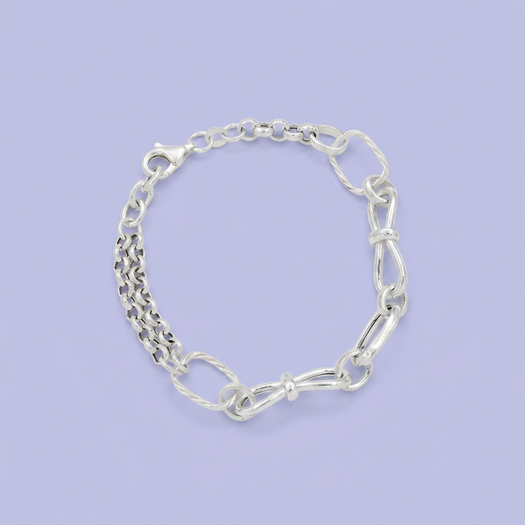 Pulsera de Plata .925 Eslabones en Forma de Infinito mod. 2281