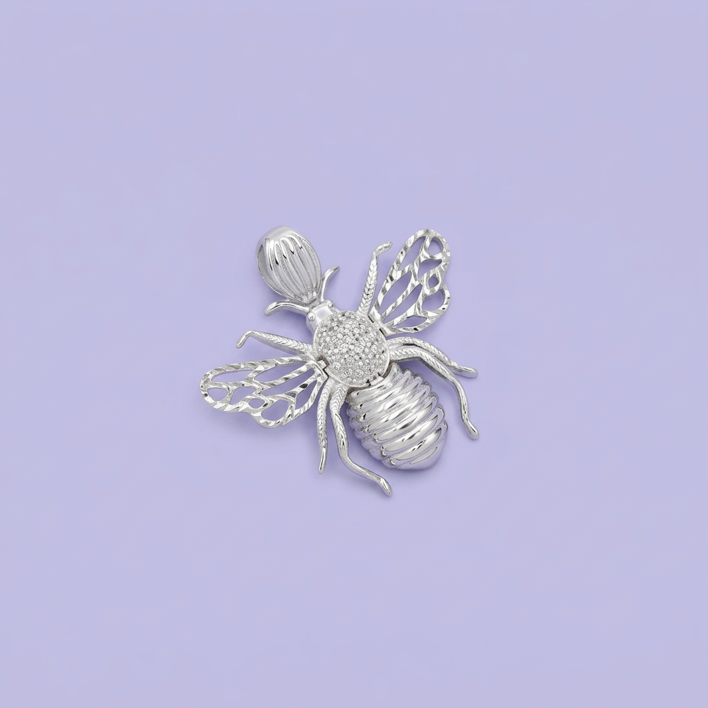 Dije de Plata .925 Abeja Adornada de Zirconias mod. 2172