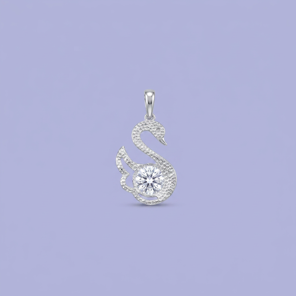 Dije de Plata .925 Cisne con Gran Zirconia Brillante mod. 2308