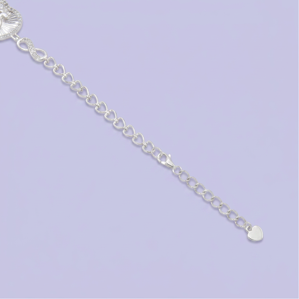 Pulsera de Plata .925 con Diseño de 15 años y Corazón con Zirconia mod. 2733