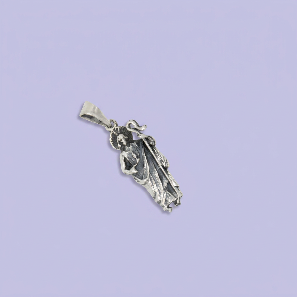 Dije Bulto de Plata .925 San Judas Sólido Pavonado mod. 2546