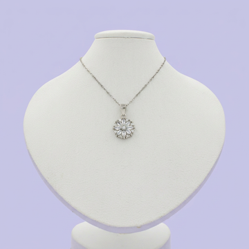 Gargantilla de Plata .925 Flor Copo de Nieve Hecha de Zirconias Finas mod. 2442