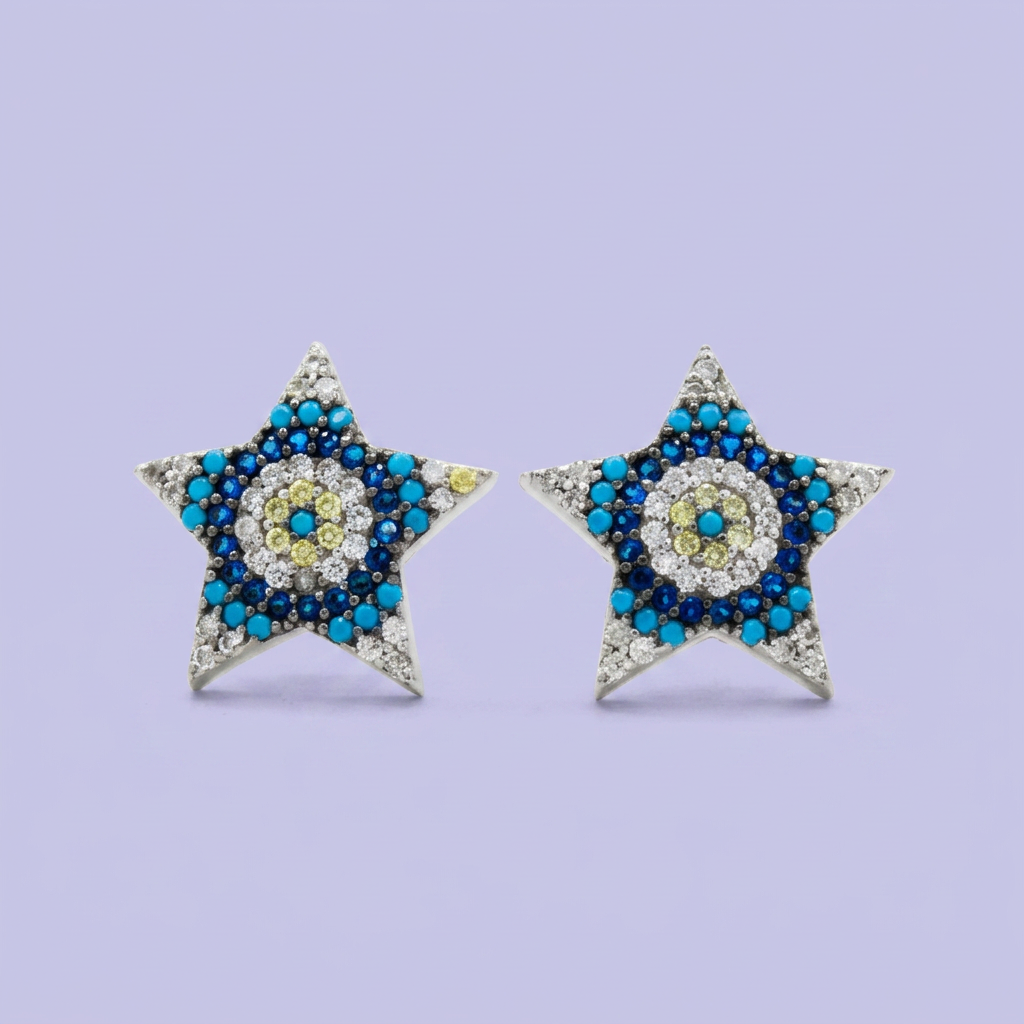 Coordinado de Plata .925 Estrellas y Mar mod. 2767