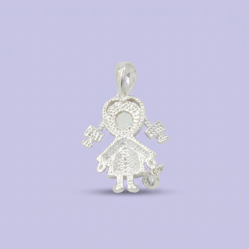 Dije de Plata .925 Niña Especial con Madre Perla mod. 2759
