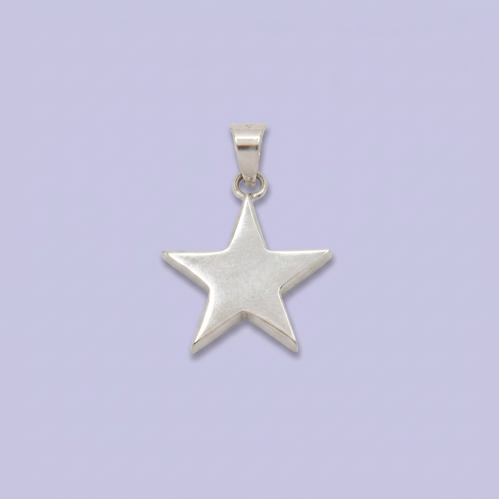 Dije de Plata .925 Con Diseño de Estrella Lisa mod. 3230