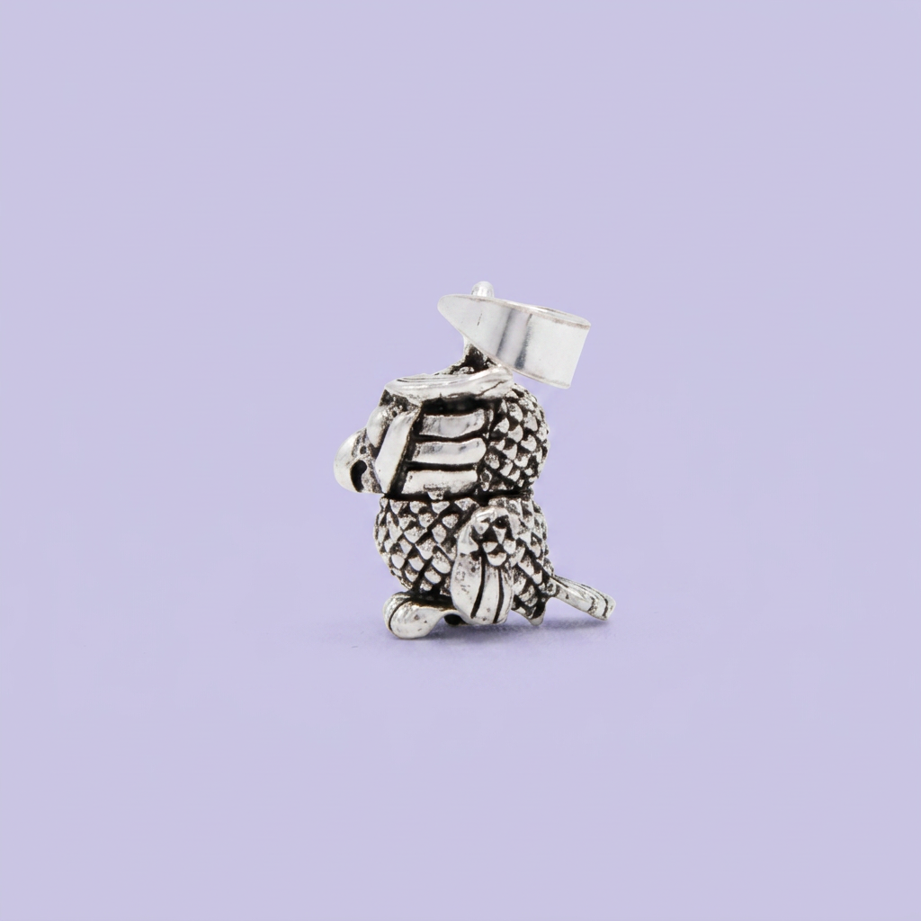 Dije de Plata .925 Búho Pequeño Especial Estilo Hueco y Elegante mod. 2855