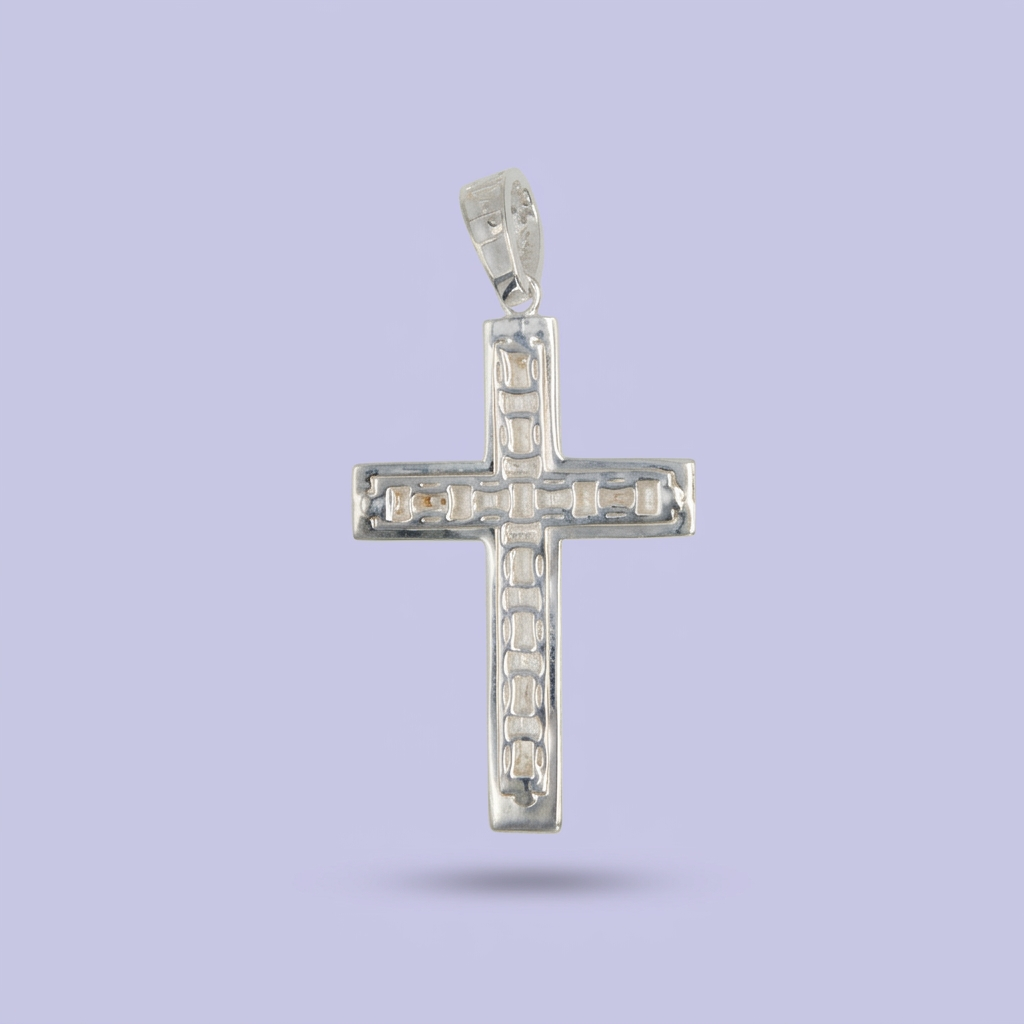 Dije de Plata .925 Cruz con Cristo con Zirconias mod. 2605