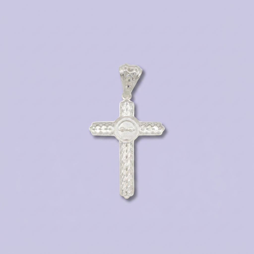 Dije de Plata .925 Cruz Tejida con Cristo mod. 2684