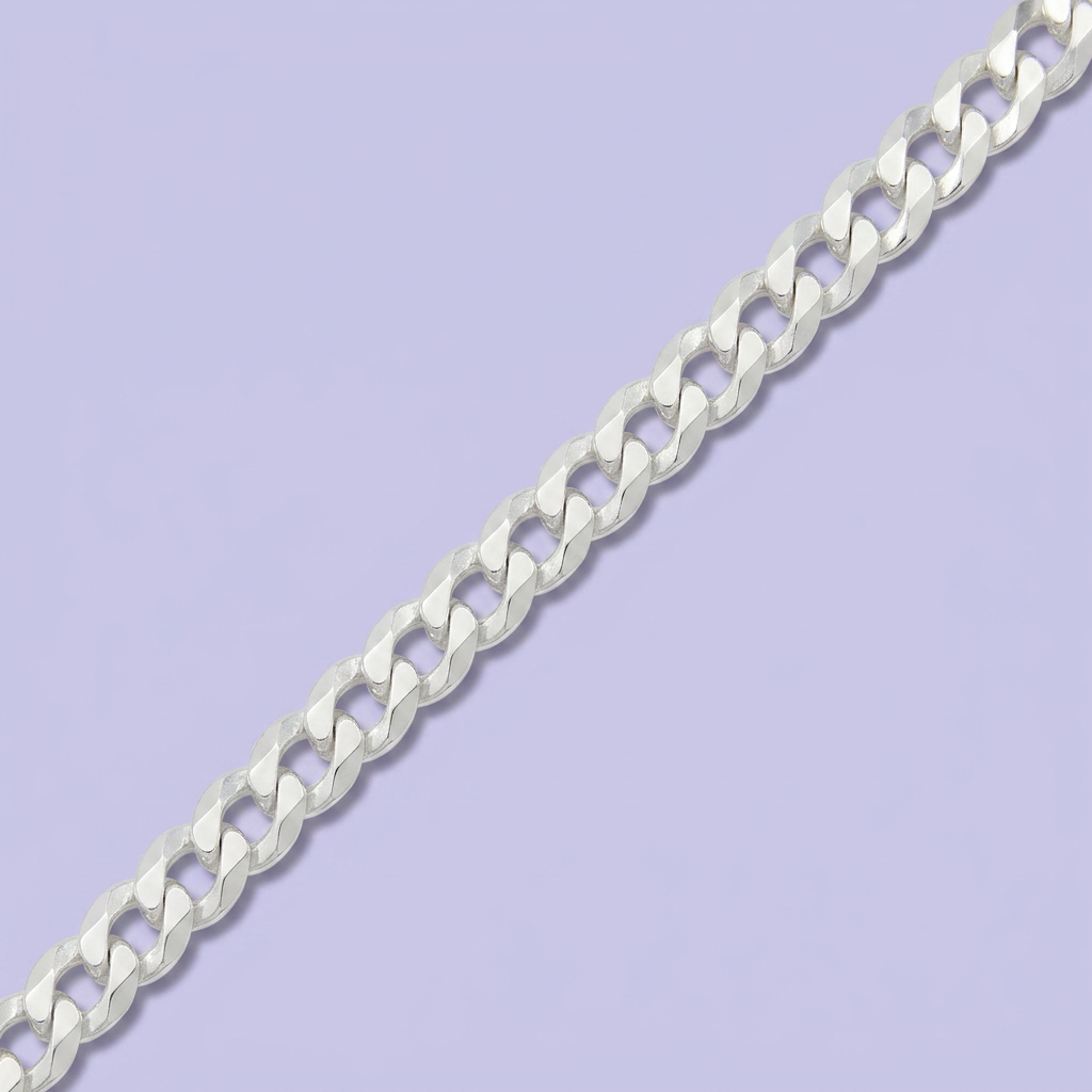 Pulsera de Plata .925 Tejido Barbada Solido con Diamantado mod. 2448