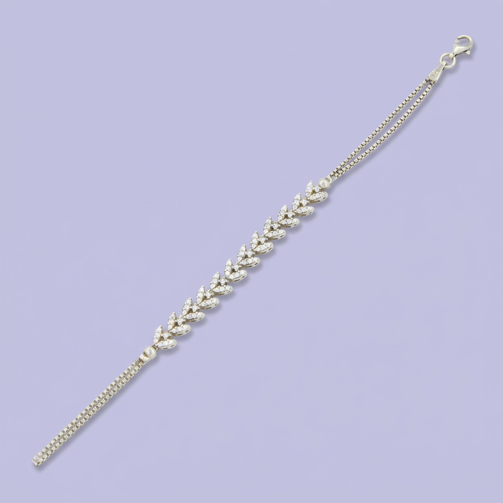 Pulsera de Plata .925 Petalos de Zirconias mod. 2213