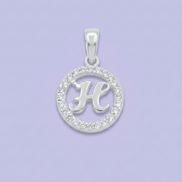 Dije de Plata .925 Aro de Zirconias con Letra H mod. 2201