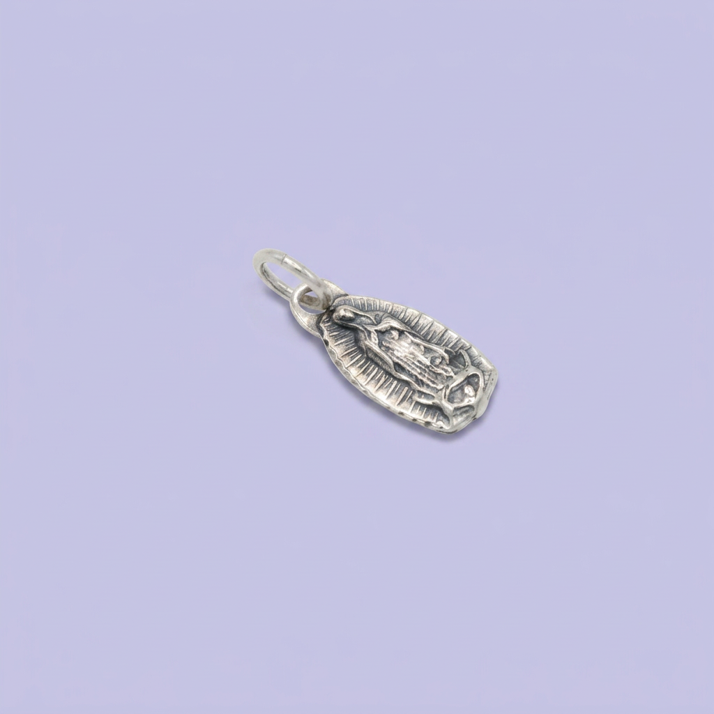 Dije de Plata .925 Virgen Guadalupe de Diseño Pavonado mod. 2559