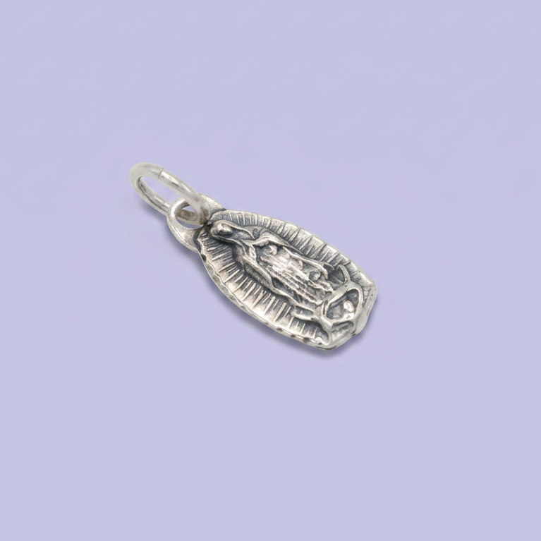 Dije de Plata .925 Virgen Guadalupe de Diseño Pavonado mod. 2559