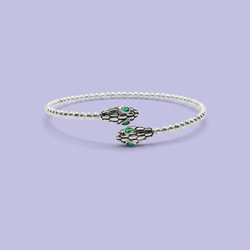 Aro de Plata .925 Diseño de Serpiente con Zirconias Verdes mod. 2681